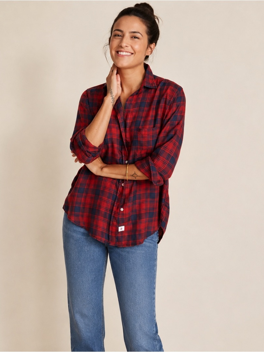 GRAYSON The Hero by Frank & Eileen Button Up Liquid Flannel Red Plaid Shirt XS